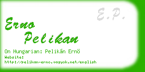 erno pelikan business card