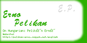 erno pelikan business card